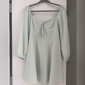 Abercrombie Mint Green Long sleeve Lace up Mini Dress! Fun and flirty!